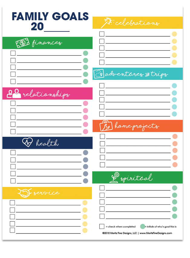 Family Goal Worksheet | Free Printable Worksheet or Poster