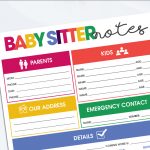 Use the Free printable Baby Sitter Notes Organizer Sheet to leave all the must-have details your baby sitter needs for a successful baby sitting experience. #babysitternotes #babysitterinfosheet #freeprintable