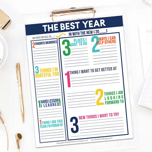 The Best Year Reflection & Goal Setting Worksheet for Kids & Adults