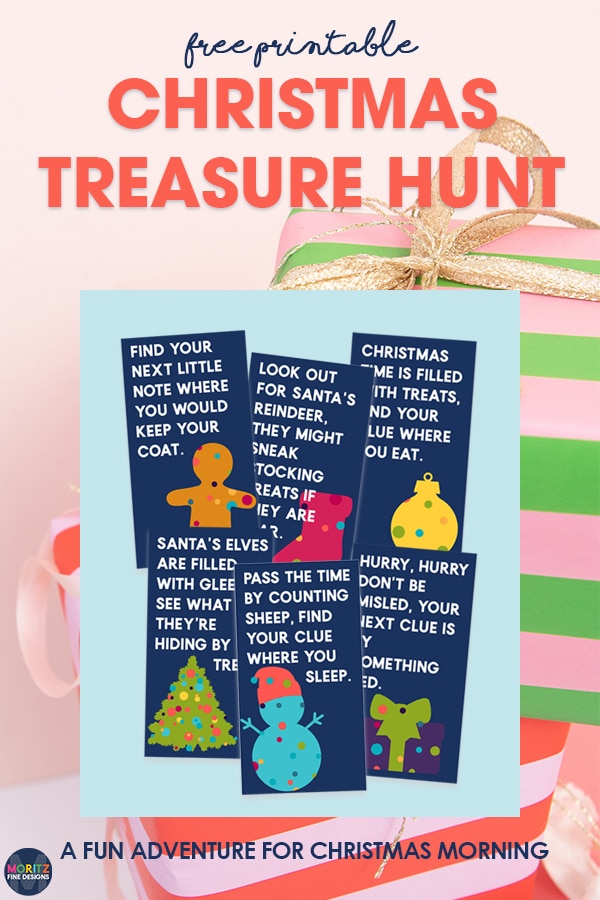 Use this free printable Christmas Treasure Hunt for kids as a fun activity during the Christmas season.