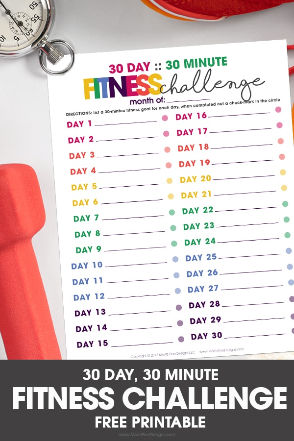 Don't lose your fitness motivation! Take the 30 Day, 30 Minute Fitness Challenge to get on the right track to exercise daily! Get your free printable Fitness Challenge now.