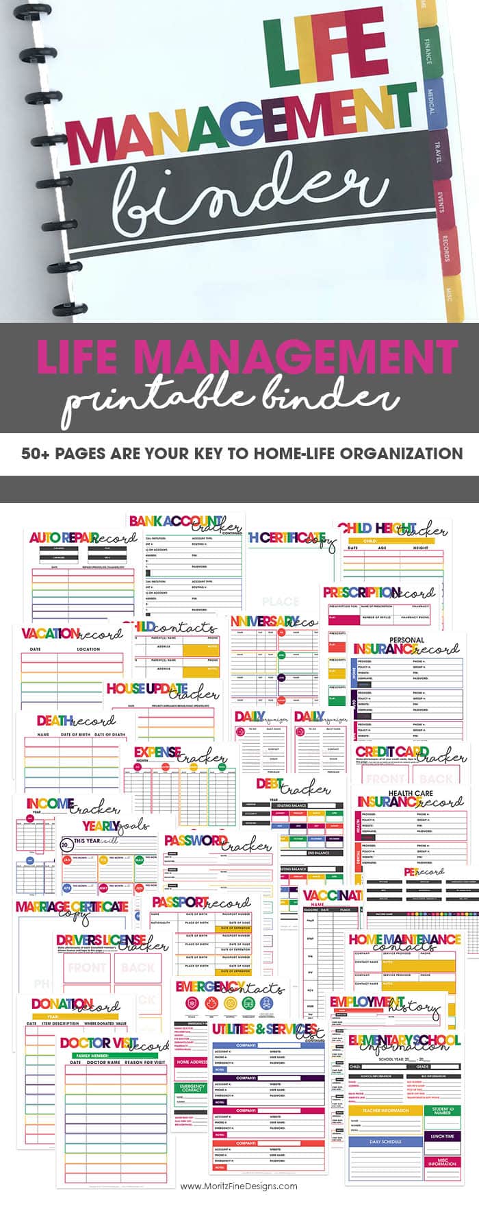 The Life Management Binder can help you easily transform the chaotic details of your life into one organized location. You’ll learn not only to condense your