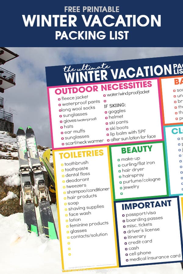 Struggling to pack for your winter vacation? Grab your free winter vacation packing list to help you stay organized for your cold weather travel.
