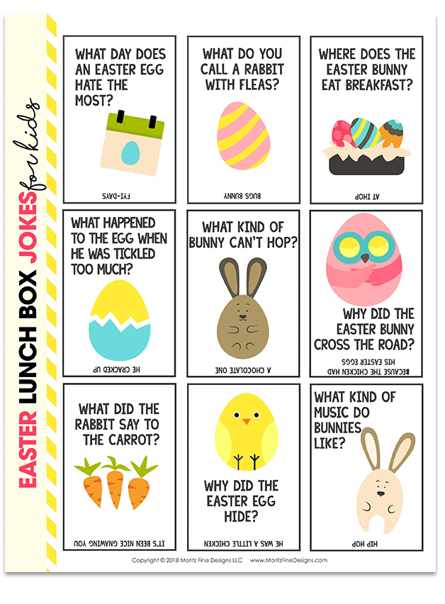 Easter Lunch Box Jokes For Kids Free Printable Download