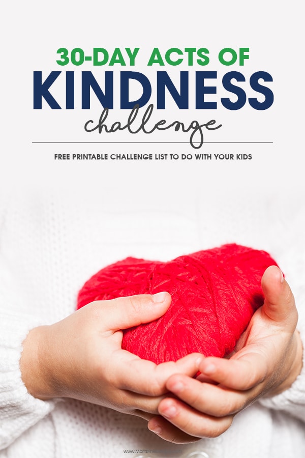 Doing random acts of kindness is so easy and fun!  Try the 30-Day Acts of Kindness Challenge with your kids. There are more than 50 ideas listed on the free printable challenge sheet.