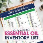 Keep track of all your essential oils with this free printable Essential Oil Inventory List. This detailed list of Young Living oils allows you to quickly and easily see what oils you have as well what you need to order.