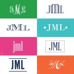 10 monogram examples created from free fonts.