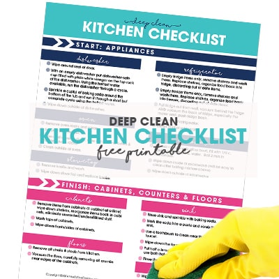 Deep Clean Kitchen Cleaning Checklist | Free Printable