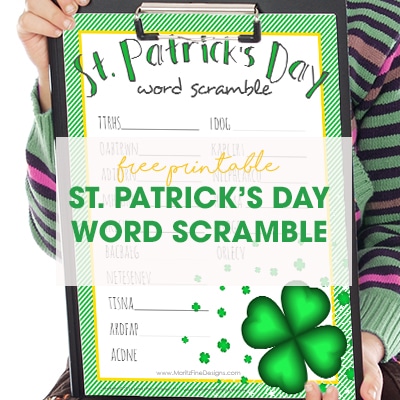 At home or at school your kids will have so much fun trying to unscramble the words in this free printable St. Patrick's Day Word Scramble!