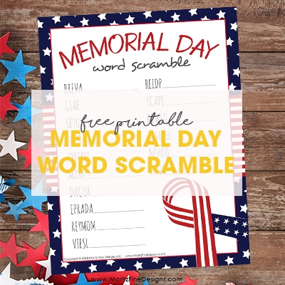 Memorial Day Word Scramble for Kids