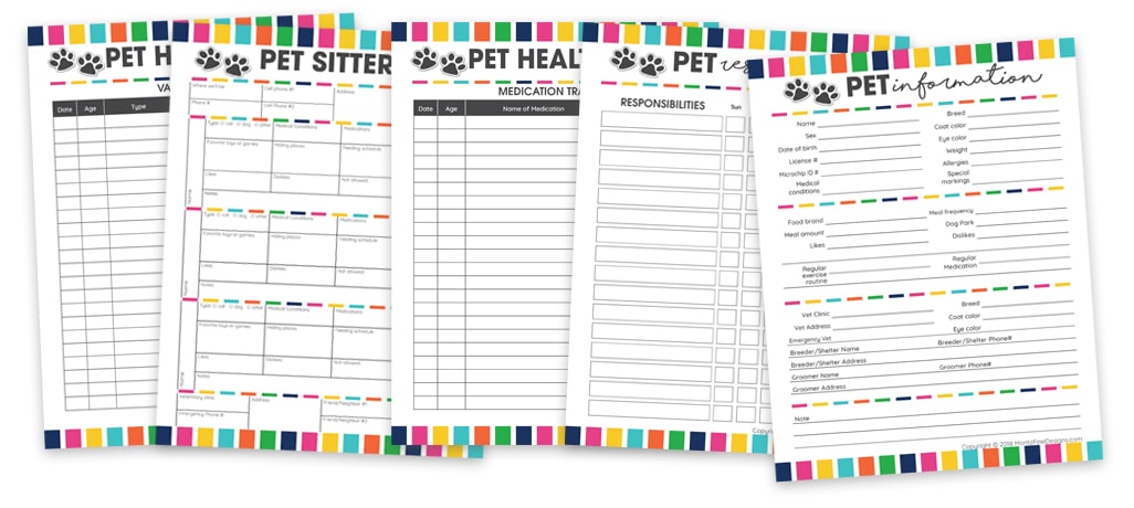 Never forget any important information about your pets when you use this free printable pet organizer! It's the perfect place to keep all the pet details in one location.