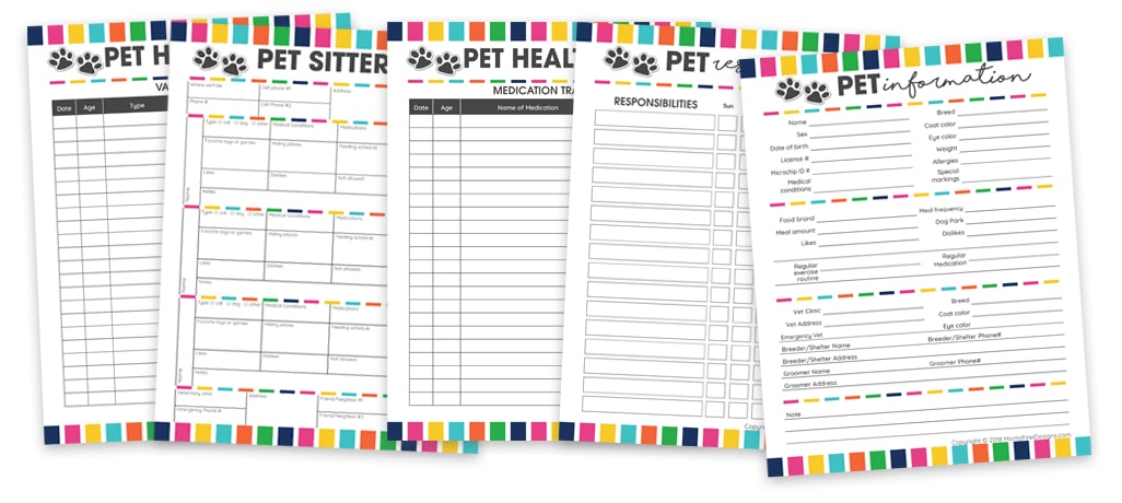 Free Printable Pet Organizer Easy To Download Print