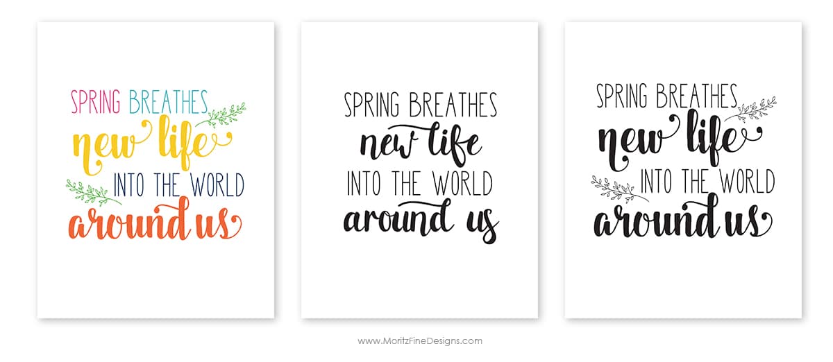 It's time so freshen up your home decor, and you can do it for free! Use the free Spring Decor Printable for a great inspirational splash of spring in your house! Easy to download and print.