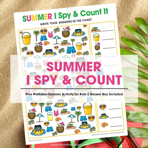 Summer I Spy Activity for Kids | I Spy Game & Count It