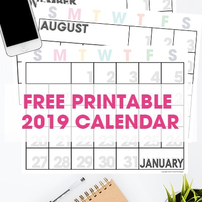 This free 2019 printable calendar is exactly what you need to get organized. It's easy to download, print and begin using instantly.