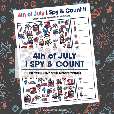 Your kids will have a blast with this fun free printable 4th of July I Spy Activity for kids. It's the perfect game for in the car, at a party or at home!