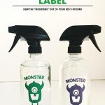 Keep those bed time monsters away! Spray this DIY Monster Spray under the bed and in the closet. Get this free printable label to make your Monster Spray.