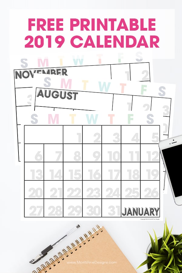 2019 Printable Calendar