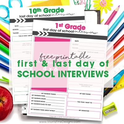 First & Last Day of School Interview for Kids