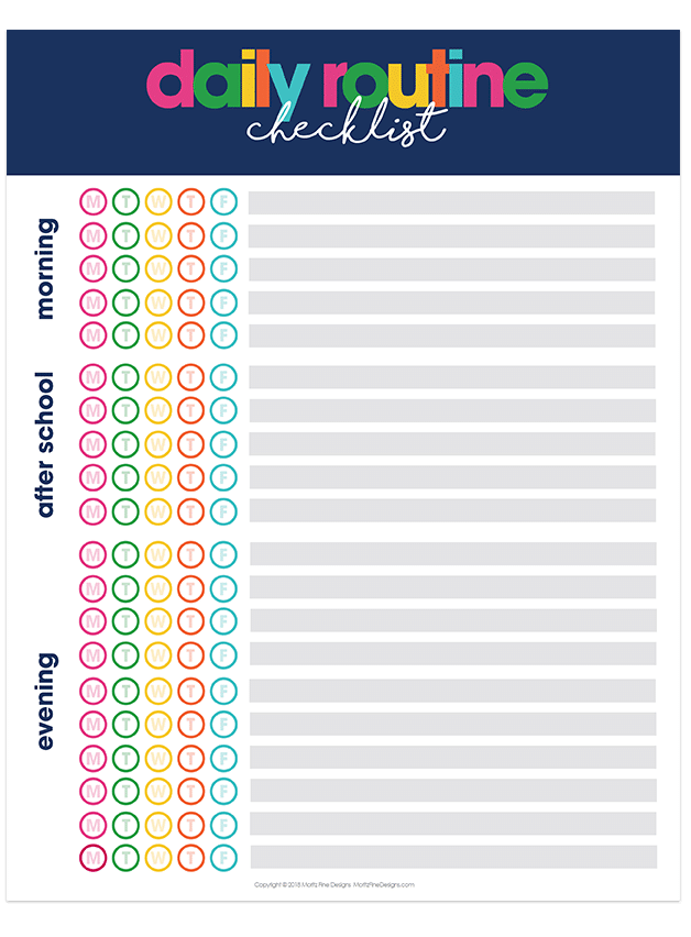 Back To School Hacks Free Printable Daily Routine Checklist For Kids