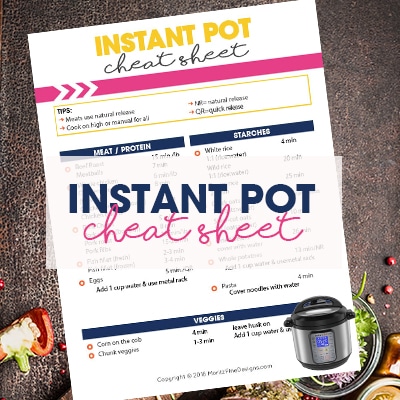 Can't remember how long to cook things in your Instant Pot? Use this Instant Pot Cheat Sheet for quick access to cooking times.