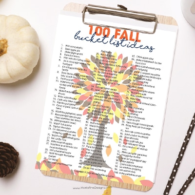 Fall is the perfect time to spend some great family time on an adventure of fall activities using the 100 Fall Bucket List Ideas!