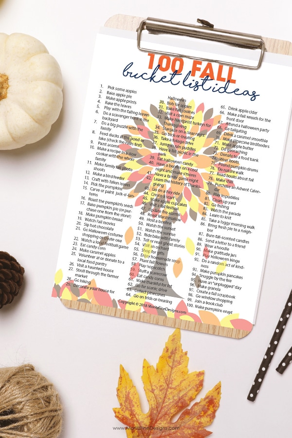 Fall is the perfect time to spend some great family time on an adventure of fall activities using the 100 Fall Bucket List Ideas!