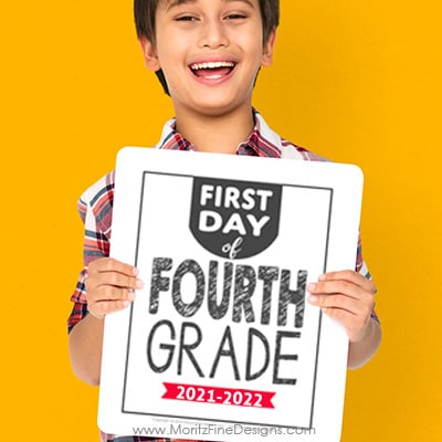 Use these First Day of School Photo Signs for your kids when you take their back to school picture so you easily identify the grade they are entering.