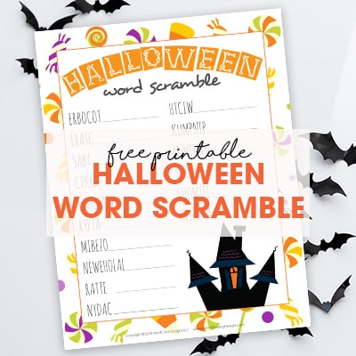 Halloween Word Scramble Activity for Kids