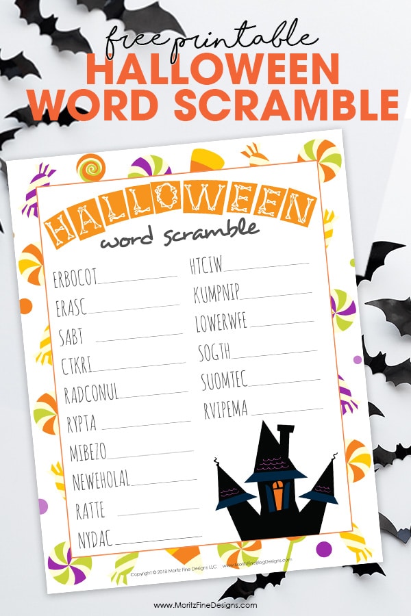 Have fun celebrating Halloween at home or at school! Kids will have a blast trying to unscramble the words in this free printable Halloween Word Scramble!