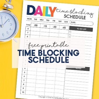 The free printable and simple Daily Time Blocking Schedule is the perfect way to get what seems like your never ending list of tasks complete.