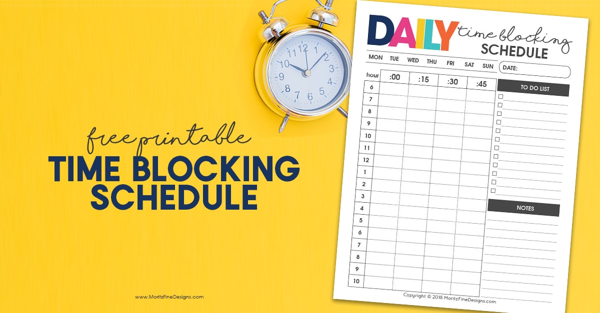 The free printable and simple Daily Time Blocking Schedule is the perfect way to get what seems like your never ending list of tasks complete.