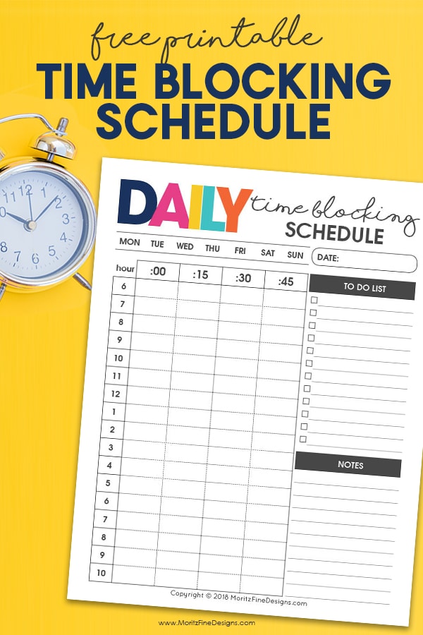 The free printable and simple Daily Time Blocking Schedule is the perfect way to get what seems like your never ending list of tasks complete.