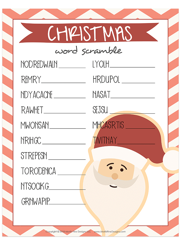 Christmas Word Scramble | Free Printable for Kids