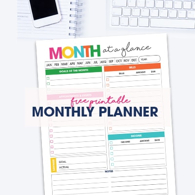 Monthly Overview Planner | Printable Calendar
