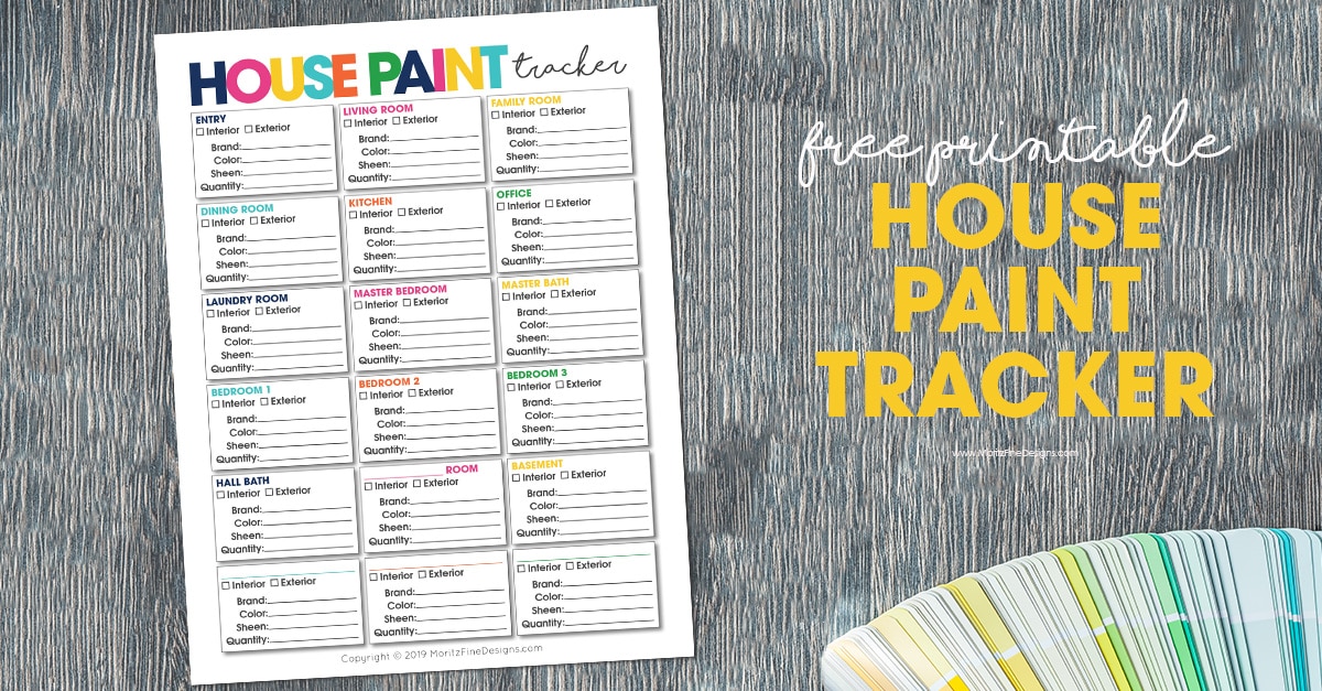 House Paint Planner A Free Printable Home Decor Organizer