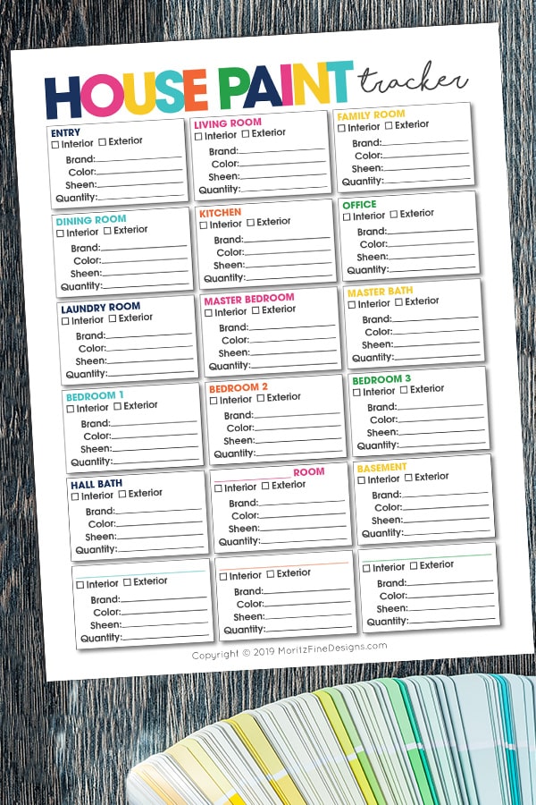 Keep track of all the paint colors in your home in one location with this easy to download free printable House Paint Planner.