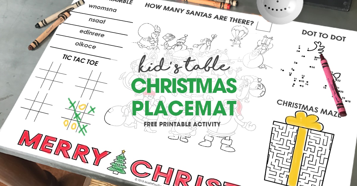 Christmas Placemat for Kids