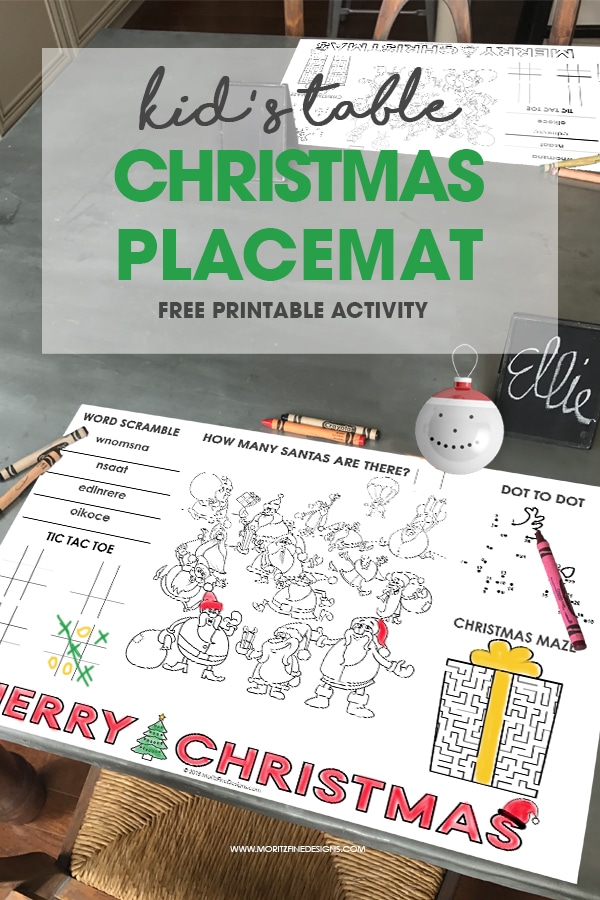 Make Christmas even more fun for the kids...at mealtime use the free printable Christmas Placemat so the kids have lots of fun activities to work on.