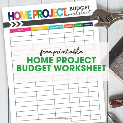 Home Project Budget Worksheet