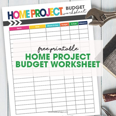 Don't start a home project without determining your budget! Use this free printable Home Project Budget Worksheet to determine your project costs.