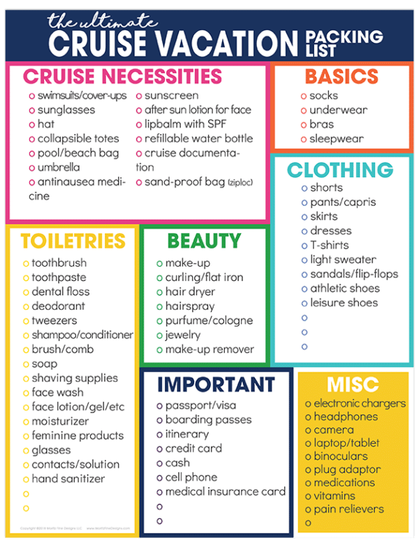 Free Cruise Packing List