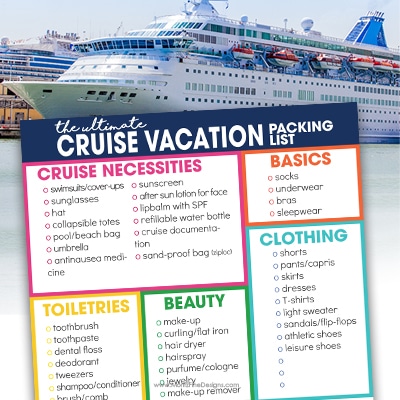 Printable Cruise Vacation Packing List