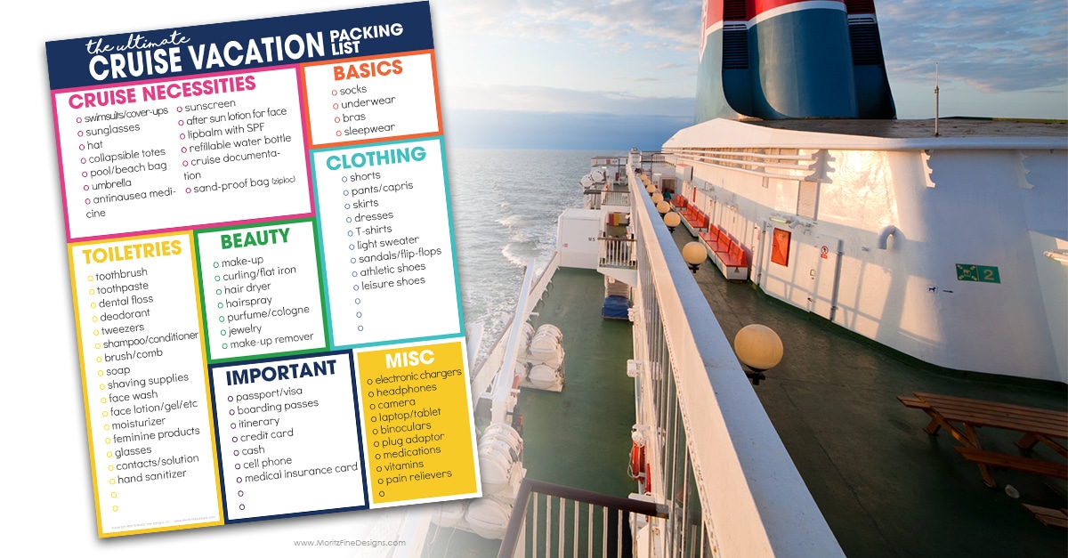 Cruise Vacation Packing List | Free Printable Download