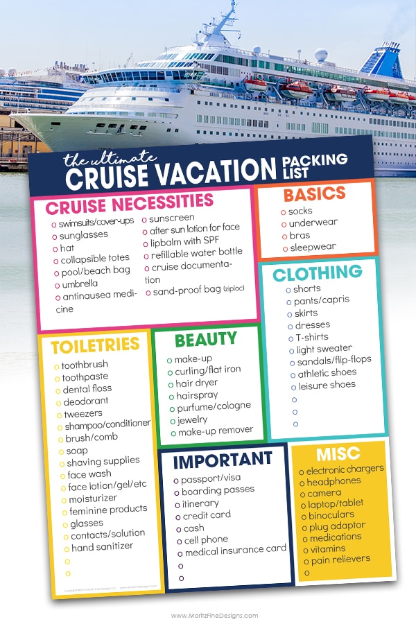 Don't get on that cruise boat without using the free printable Cruise Packing Checklist, your surefire way to make sure you have everything you need.