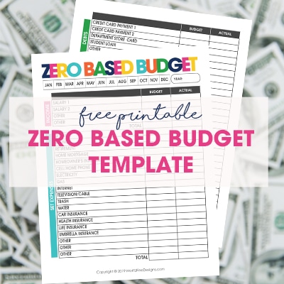 Zero Based Budget Free Printable Template