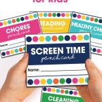 Get your kids motivated to do chores, make healthy choices, earn their screen time and more by using these free printable Punch Cards for Kids.