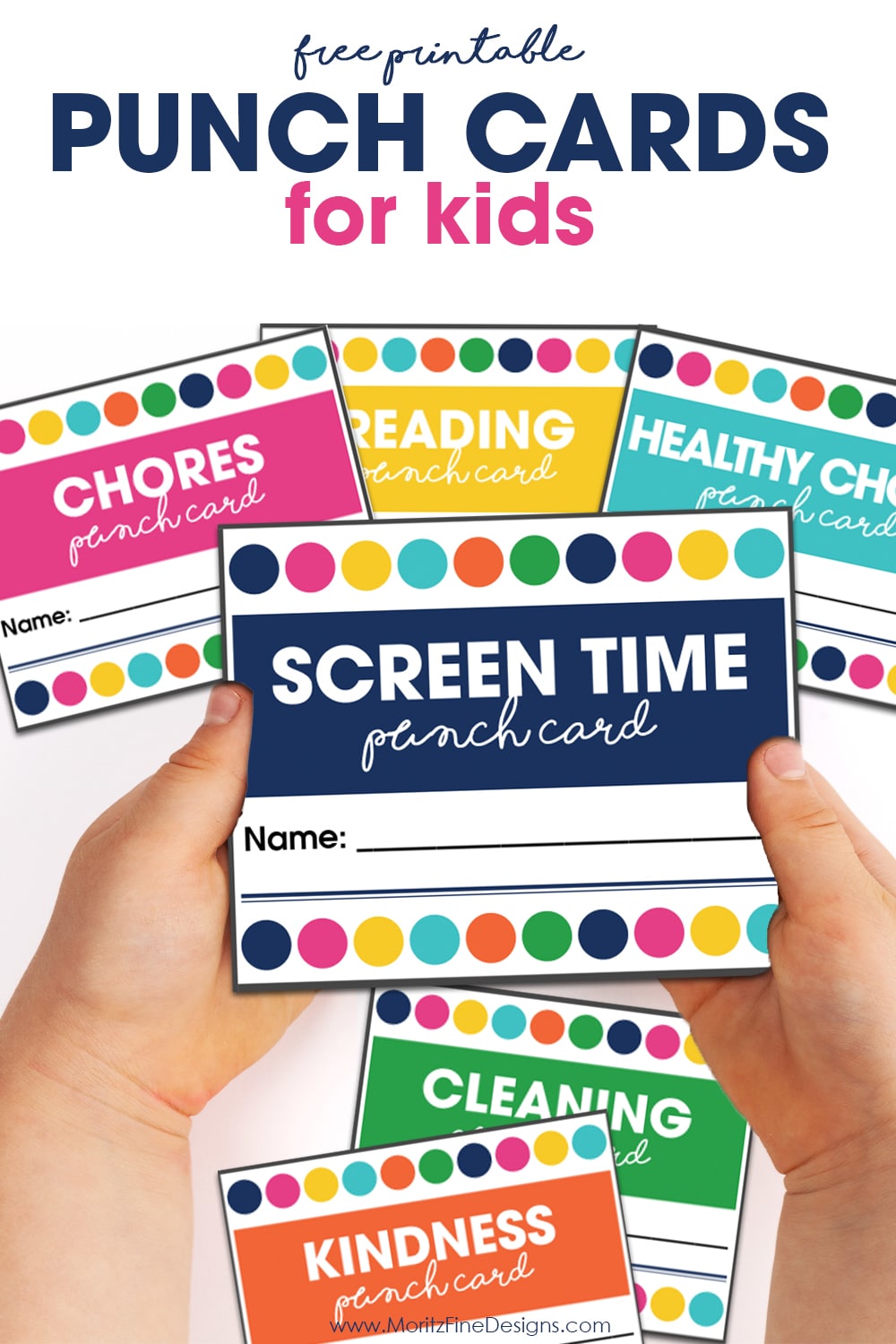 Get your kids motivated to do chores, make healthy choices, earn their screen time and more by using these free printable Punch Cards for Kids.