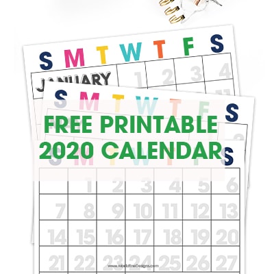 This free 2020 printable calendar is exactly what you need to get organized. It's easy to download, print and begin using instantly.