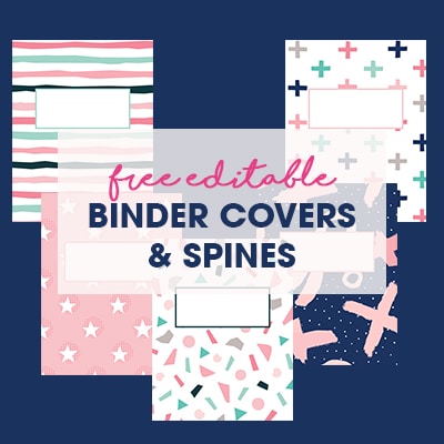 Get your office, home or school tidy and organized with these perfectly designed free printable and editable binder covers and spines.